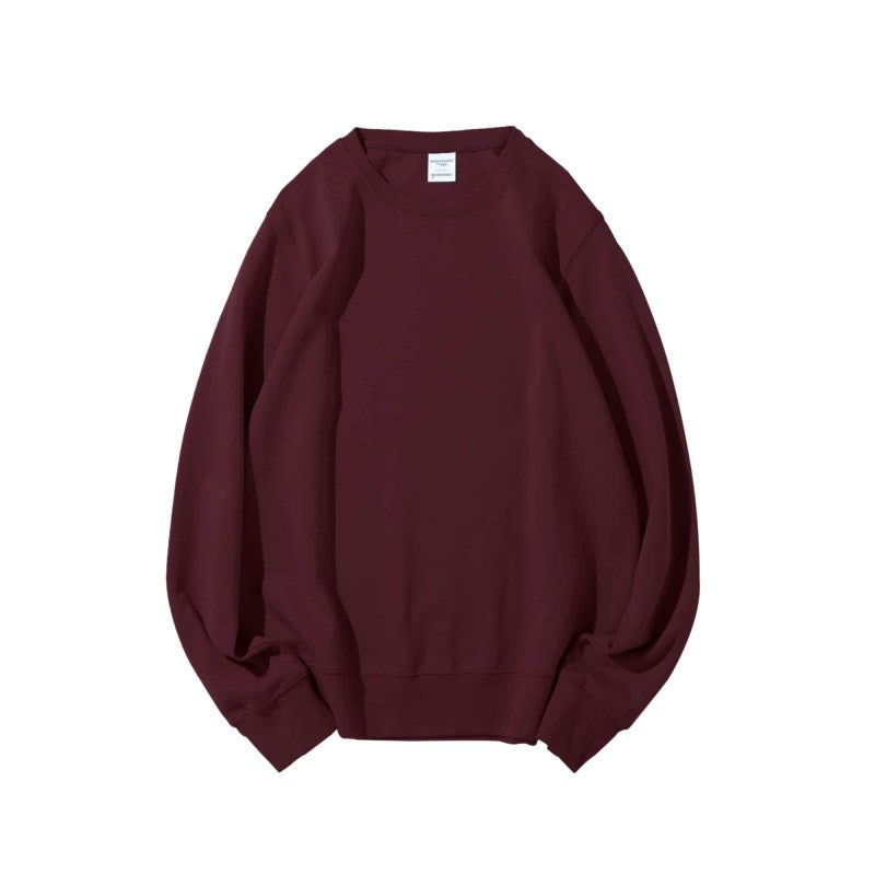 Solid Color Healthy Round Neck Sweater Men and Women Same Style 300g, Customizable Logo/Text/Image.