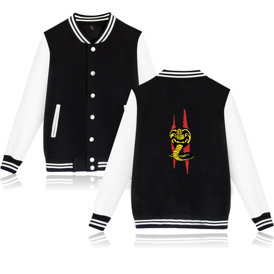 Black Baseball Jacket Sportswear Fashion Clothing, Customizable Logo/Text/Image.