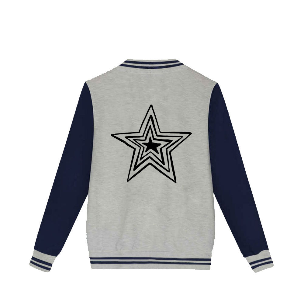 Grey Baseball Jacket Sportswear Fashion Clothing, Customizable Logo/Text/Image.