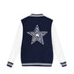 Dark Blue Baseball Jacket Sportswear Fashion Clothing, Customizable Logo/Text/Image.