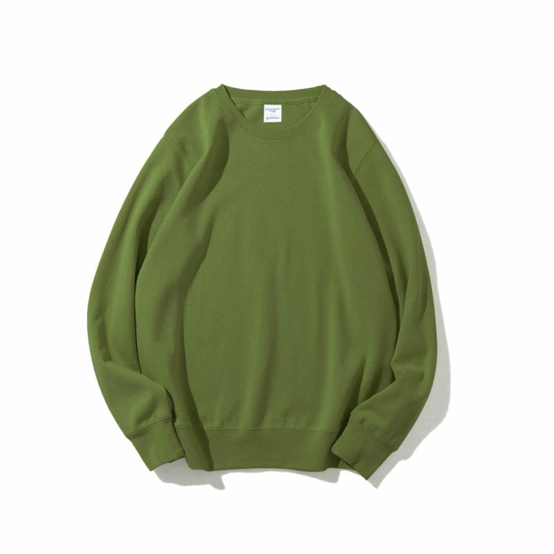 Solid Color Healthy Round Neck Sweater Men and Women Same Style 300g, Customizable Logo/Text/Image.