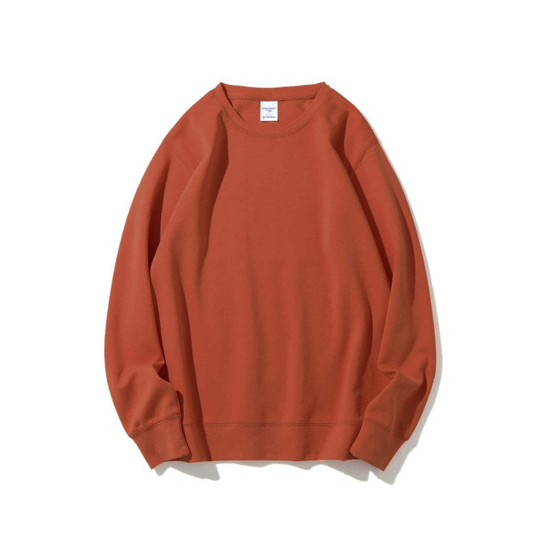 Solid Color Healthy Round Neck Sweater Men and Women Same Style 300g, Customizable Logo/Text/Image.