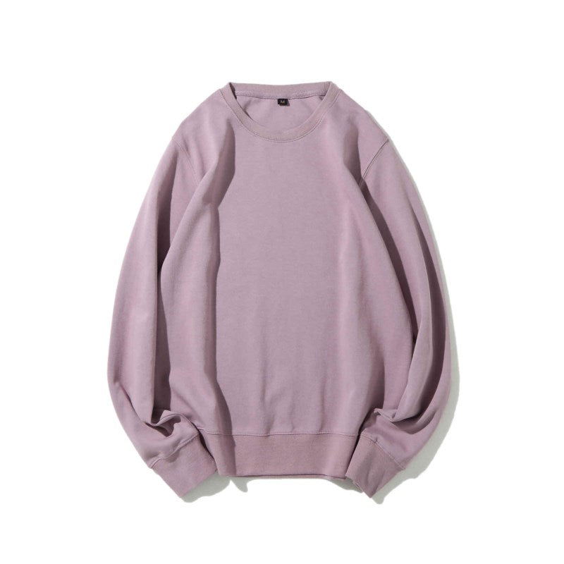 Solid Color Healthy Round Neck Sweater Men and Women Same Style 300g, Customizable Logo/Text/Image.