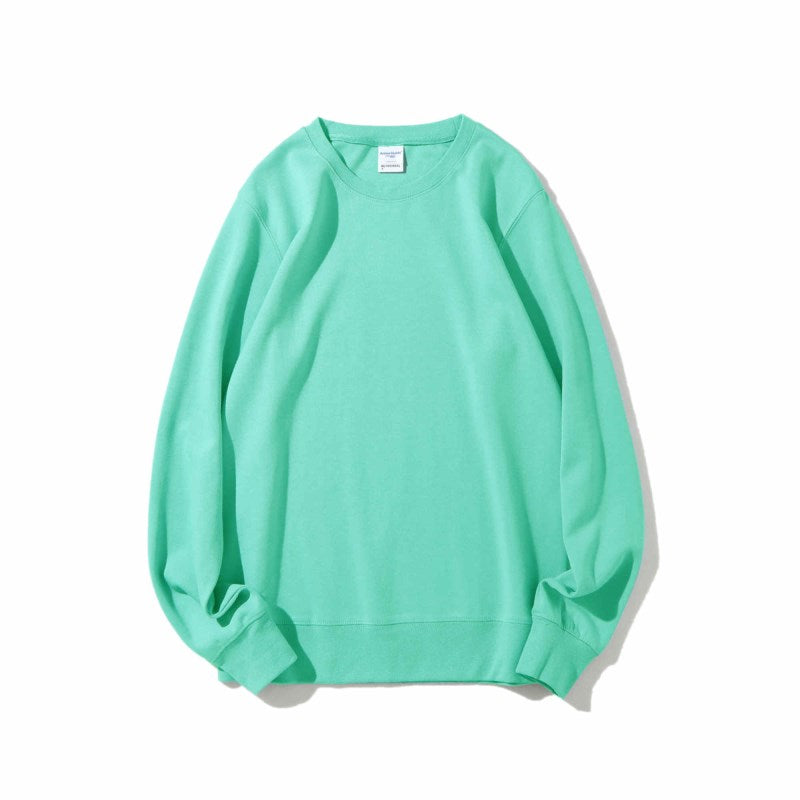 Solid Color Healthy Round Neck Sweater Men and Women Same Style 300g, Customizable Logo/Text/Image.