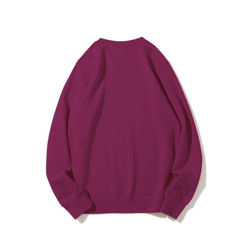 Solid Color Healthy Round Neck Sweater Men and Women Same Style 300g, Customizable Logo/Text/Image.