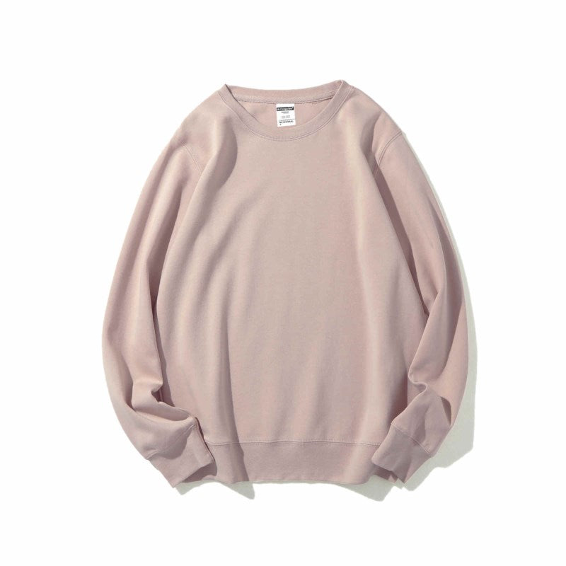 Solid Color Healthy Round Neck Sweater Men and Women Same Style 300g, Customizable Logo/Text/Image.