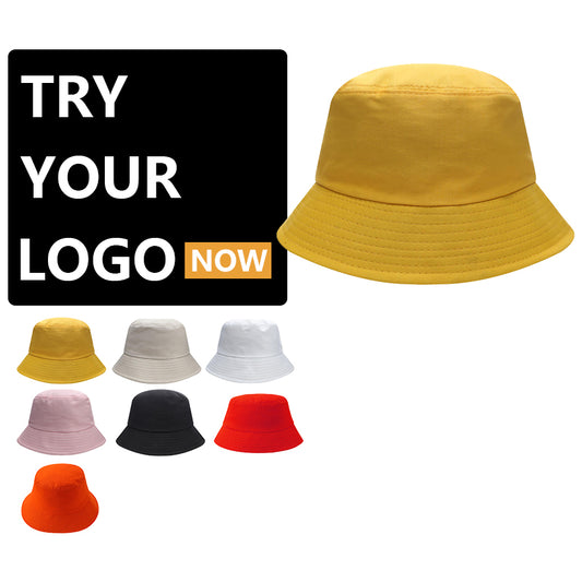 Flat Top Cotton Bucket Hat, Customizable Logo/Text/Image.