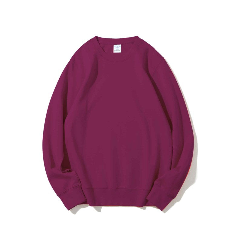 Solid Color Healthy Round Neck Sweater Men and Women Same Style 300g, Customizable Logo/Text/Image.