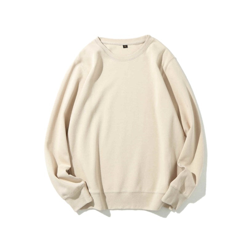 Solid Color Healthy Round Neck Sweater Men and Women Same Style 300g, Customizable Logo/Text/Image.