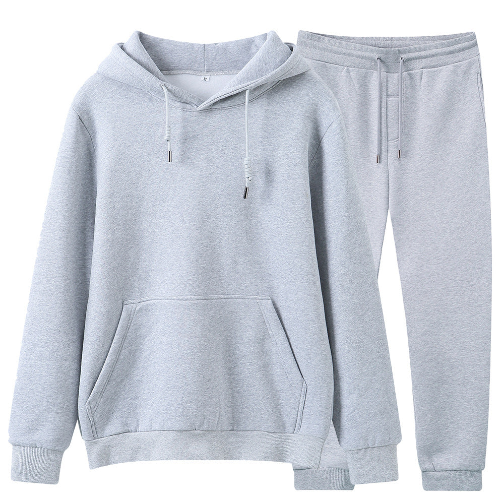 Solid Color Fashion Hooded Fleece Sweater Casual Suit For Men and Women,Customizable Logo/Text/Image.