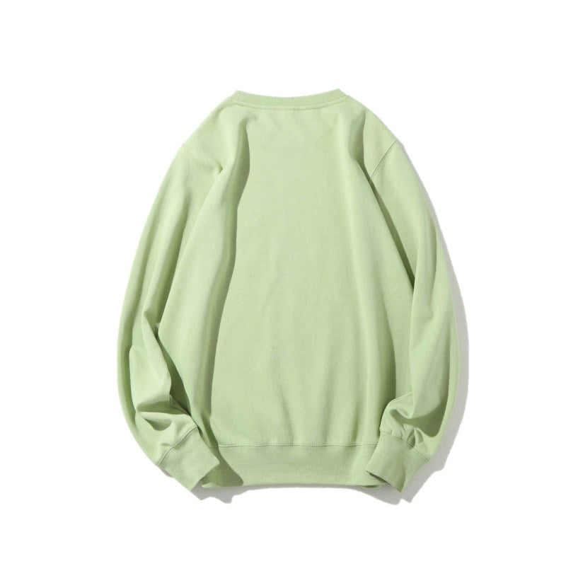 Solid Color Healthy Round Neck Sweater Men and Women Same Style 300g, Customizable Logo/Text/Image.