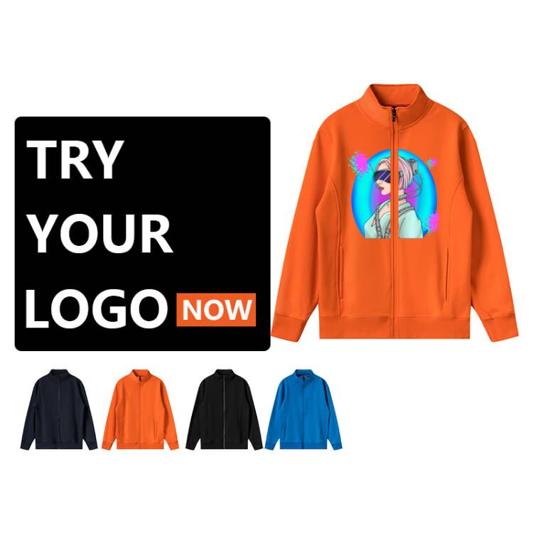 Velvet Zip Collar Sweater Unisex 480g, Customizable Logo/Text/Image.