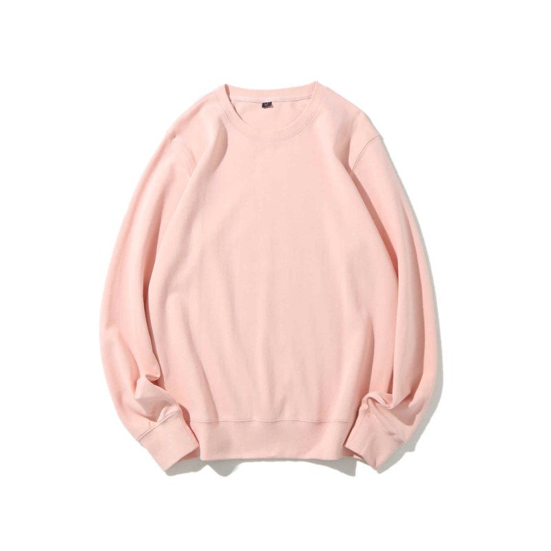 Solid Color Healthy Round Neck Sweater Men and Women Same Style 300g, Customizable Logo/Text/Image.